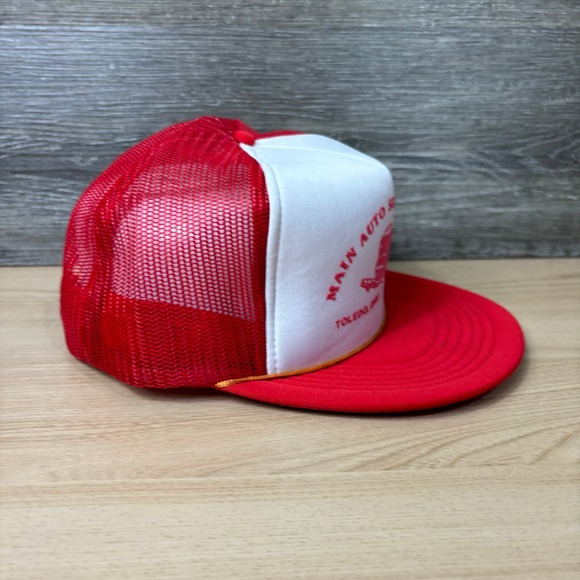 Vintage Main Auto Supply Hat Cap Snapback Red Trucker Toledo Ohio - Picture 6 of 11